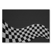 Dekor der Racing Flag Wave im Carbon Fibre-Stil Tischnummer (Vorderseite)