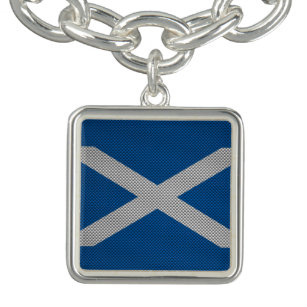 Dekor der schottischen Flagge für Kohlenstofffaser Charm Armband