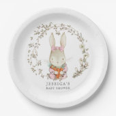 Dekor der Vintagen Kaninchen-Babydusche P Pappteller (Vorderseite)