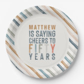 Dekor des 50. Geburtstagszubehör Pappteller (Vorderseite)