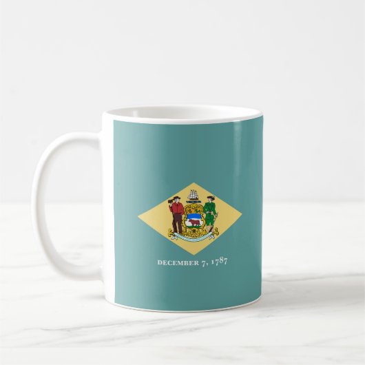 Dekor des Delaware-Zustandsflaggen Kaffeetasse (Links)
