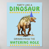 Dekor des Dinosauriers Party Zeichen: Getränke...W Poster (Vorne)