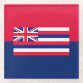 Dekor des Flaggendesigns des Hawaii-Staates Glasuntersetzer (Vorderseite)