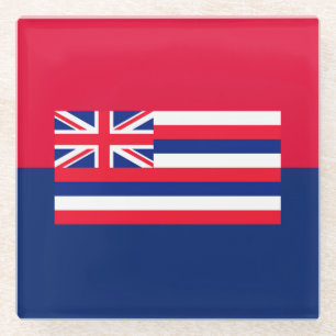 Dekor des Flaggendesigns des Hawaii-Staates Glasuntersetzer