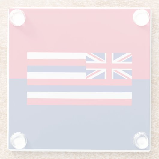 Dekor des Flaggendesigns des Hawaii-Staates Glasuntersetzer (Rückseite)