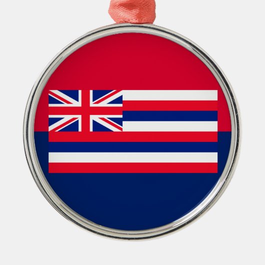 Dekor des Flaggendesigns des Hawaii-Staates Ornament Aus Metall (Vorne)
