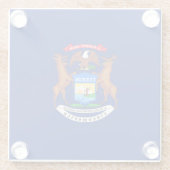 Dekor des Flaggendesigns des Michigan-Staates Glasuntersetzer (Rückseite)