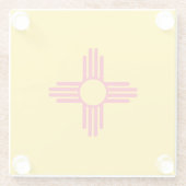 Dekor des Flaggendesigns des Staates New Mexiko Glasuntersetzer (Rückseite)