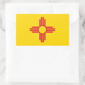 Dekor des Flaggendesigns des Staates New Mexiko Rechteckiger Aufkleber (Tasche)