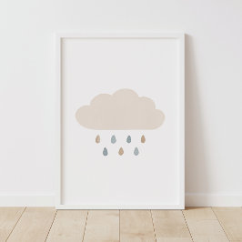 Dekor des neutralen Cloud Blue Boy Kinderzimmer Poster
