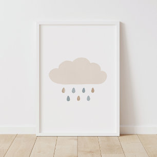 Dekor des neutralen Cloud Blue Boy Kinderzimmer Poster