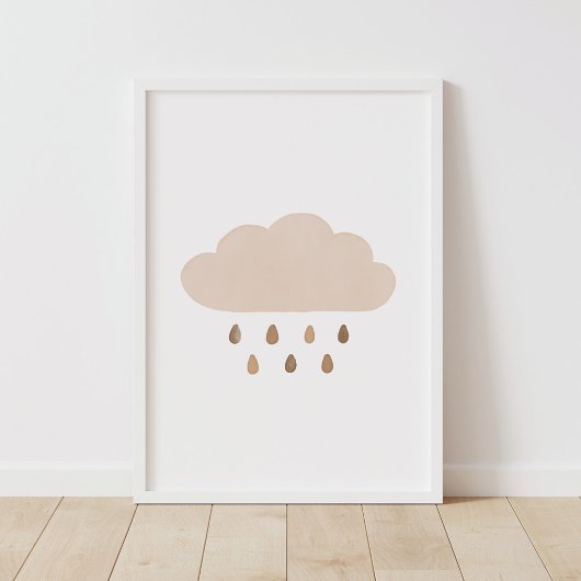Dekor des neutralen Cloud Boho Boy-Kinderzimmers Poster