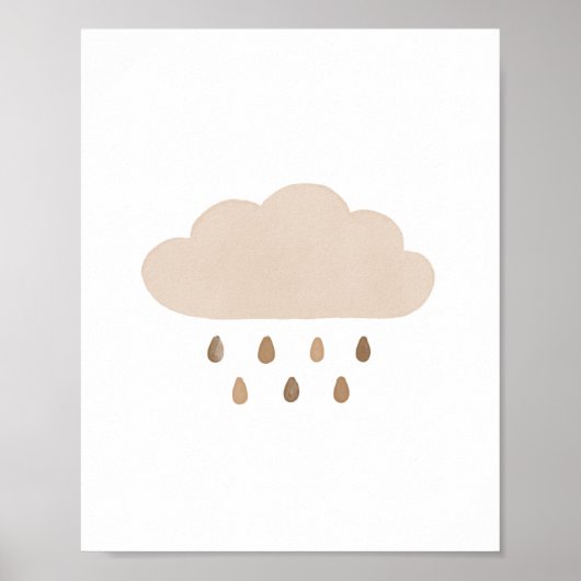 Dekor des neutralen Cloud Boho Boy-Kinderzimmers Poster (Vorne)