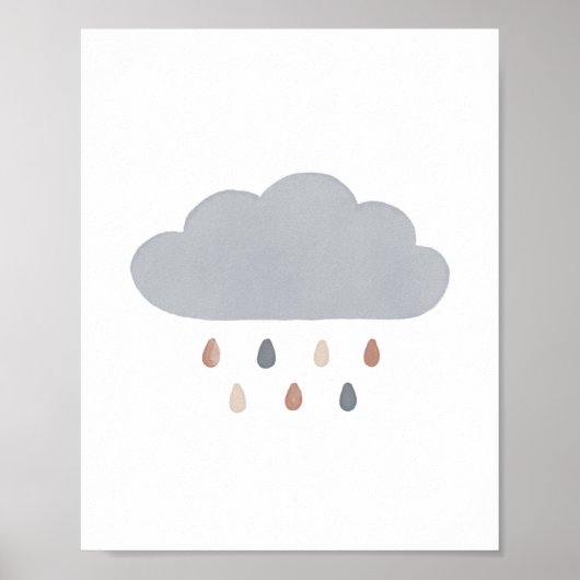 Dekor des neutralen Kinderzimmers der Boho Cloud Poster (Vorne)