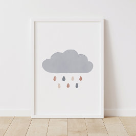 Dekor des neutralen Kinderzimmers der Boho Cloud Poster