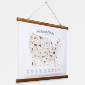 Dekor des neutralen Nationalparks Landkarte Kinder Wandteppich Mit Holzrahmen (Gewinkelt)