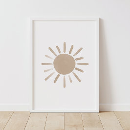 Dekor des neutralen Sun Boho-Kinderzimmers Poster
