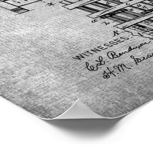 Dekor des Poolraums Print 13 Pool Cue Rack Patent Poster (Ecke)