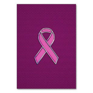 Dekor des rosa Ribbon Awareness Carbon Fibre Tischnummer