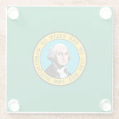 Dekor des Washington State Flag Design Glasuntersetzer (Rückseite)