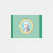 Dekor des Washington State Flag Design Post-it Klebezettel (Vorderseite)