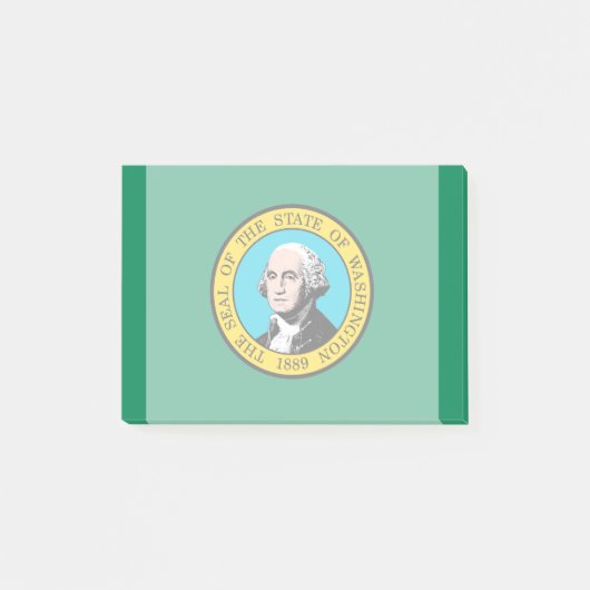 Dekor des Washington State Flag Design Post-it Klebezettel (Vorderseite)