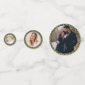 Dekor des Weihnachtstischs im Foto Confetti Konfetti (Rückseiten)