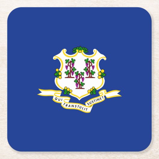 Dekor für das Design der Flaggen des Connecticut-Z Rechteckiger Pappuntersetzer (Vorderseite)