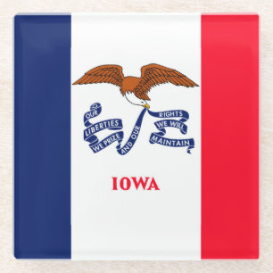 Dekor für das Design der Flaggen des Iowa-Staates Glasuntersetzer