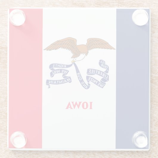 Dekor für das Design der Flaggen des Iowa-Staates Glasuntersetzer (Rückseite)