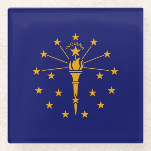 Dekor für das Design der Indiana-Staatsflagge Glasuntersetzer (Vorderseite)