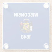 Dekor für das Design der Staatsflagge von Wisconsi Glasuntersetzer (Rückseite)