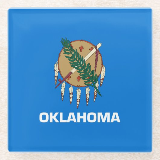 Dekor für das Flaggendesign des Staates Oklahoma Glasuntersetzer (Vorderseite)