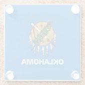 Dekor für das Flaggendesign des Staates Oklahoma Glasuntersetzer (Rückseite)