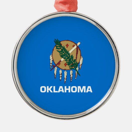 Dekor für das Flaggendesign des Staates Oklahoma Ornament Aus Metall (Vorne)
