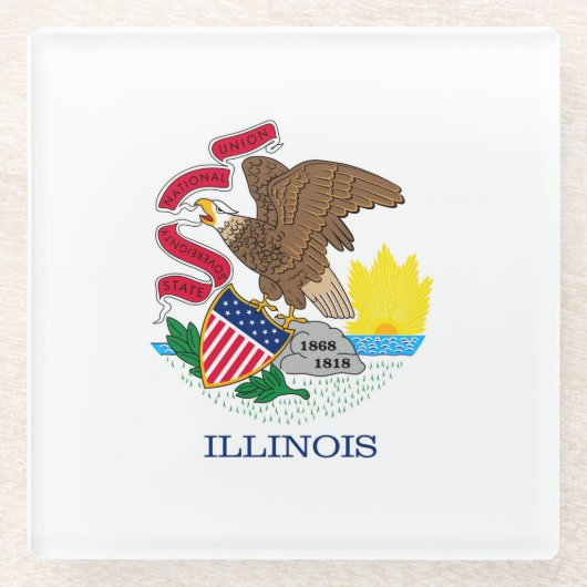 Dekor für die Flaggen des Illinois-Staates Glasuntersetzer (Vorderseite)