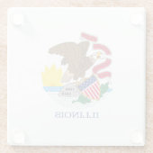 Dekor für die Flaggen des Illinois-Staates Glasuntersetzer (Rückseite)