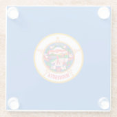 Dekor für die Flaggen des Minnesota-Zustands Glasuntersetzer (Rückseite)