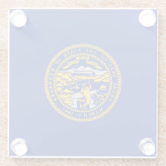Dekor für die Flaggen des Nebraska-Staates Glasuntersetzer (Rückseite)