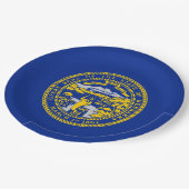 Dekor für die Flaggen des Nebraska-Staates Pappteller (Schrägansicht)