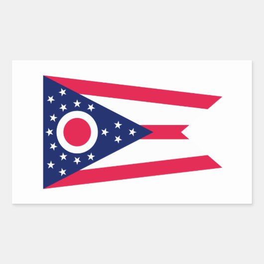 Dekor für die Flaggen des Ohio-Zustands Rechteckiger Aufkleber (Vorderseite)