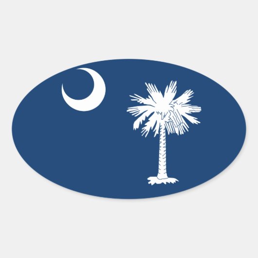 Dekor für die Flaggen des South Carolina-Staates Ovaler Aufkleber (Vorderseite)