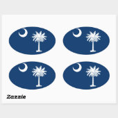 Dekor für die Flaggen des South Carolina-Staates Ovaler Aufkleber (Blatt)