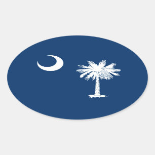 Dekor für die Flaggen des South Carolina-Staates Ovaler Aufkleber