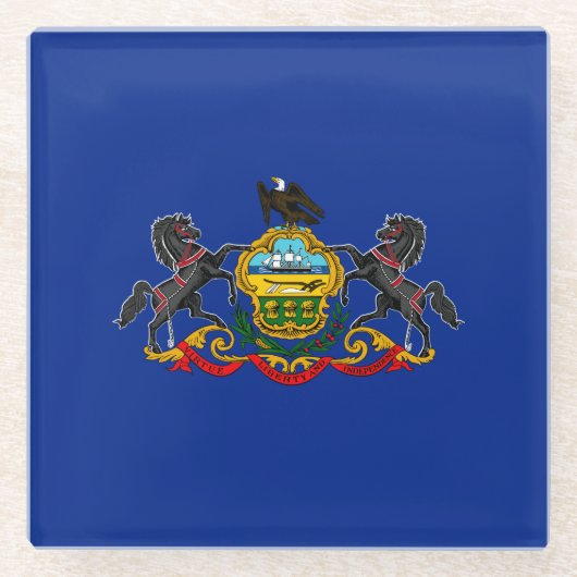 Dekor für die Flaggen des Staates Pennsylvania Glasuntersetzer (Vorderseite)