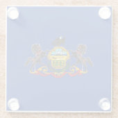 Dekor für die Flaggen des Staates Pennsylvania Glasuntersetzer (Rückseite)