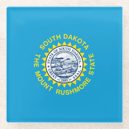 Dekor für die Flaggen des Staates South Dakota Glasuntersetzer (Vorderseite)