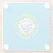 Dekor für die Flaggen des Staates South Dakota Glasuntersetzer (Rückseite)