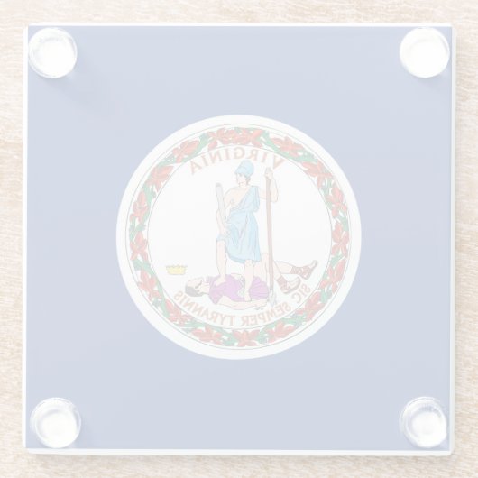 Dekor für die Flaggen des Staates Virginia Glasuntersetzer (Rückseite)