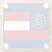 Dekor für die Flaggengestaltung in Georgien Glasuntersetzer (Rückseite)